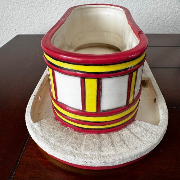 Diner Bird Feeder Glazed Hand Painted 2PC Ceramic Outdoor Retro Hangable Whimsy - Picture 10 of 14